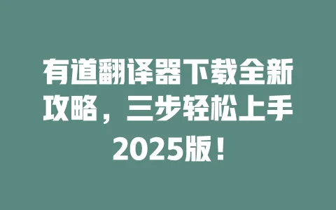 有道翻译器下载全新攻略,三步轻松上手2025版! 一